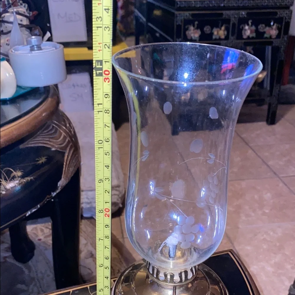 Elegant English made for Lamplight Gold Hurricane Lamp
